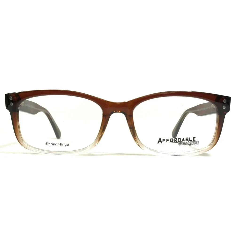 Affordable Designs Eyeglasses Frames FINN BROWN Clear Fade Square 56-18-150